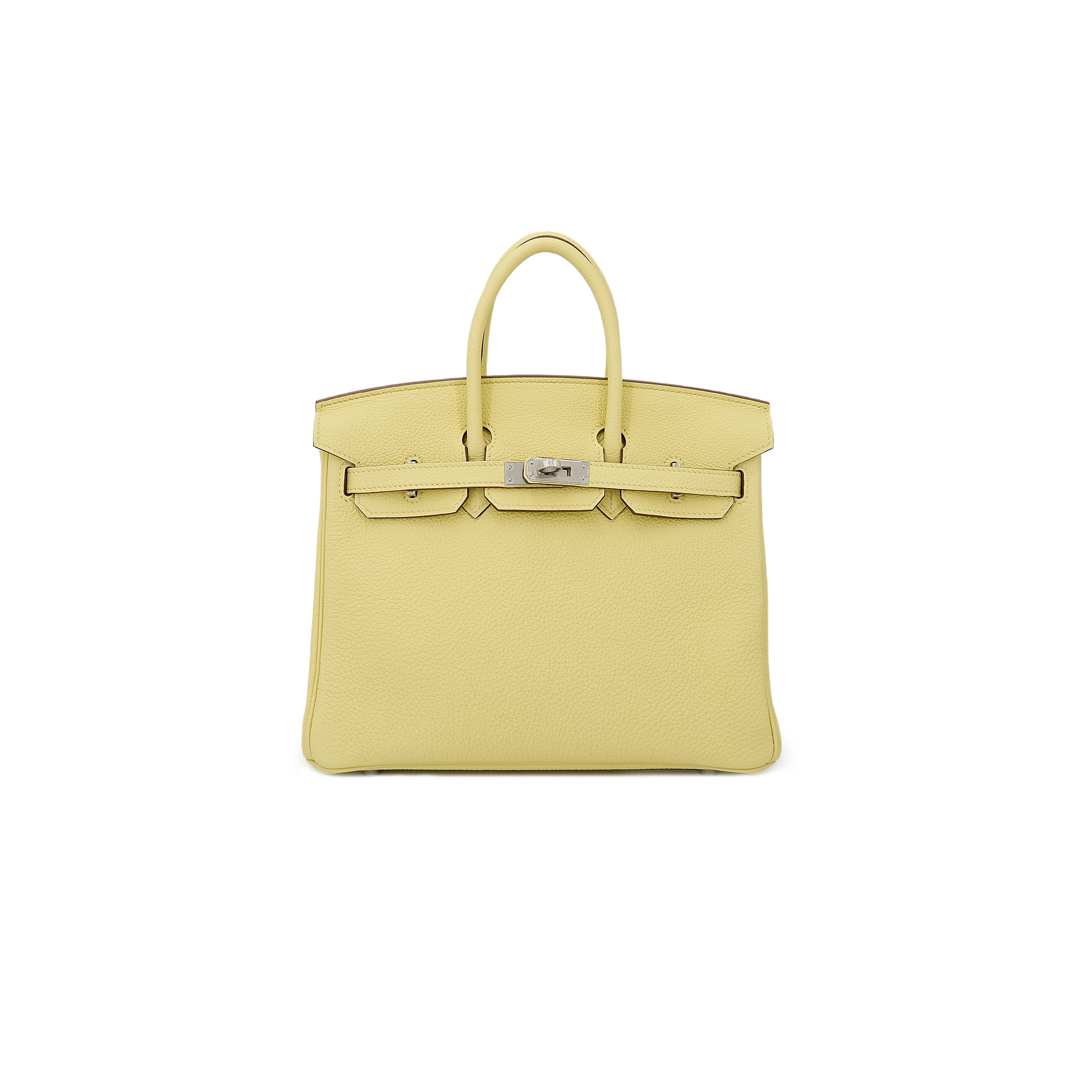 H**mes birkin 30 togo leather lemon yellow silver buckle bag 1271660027 (30*23*15cm)